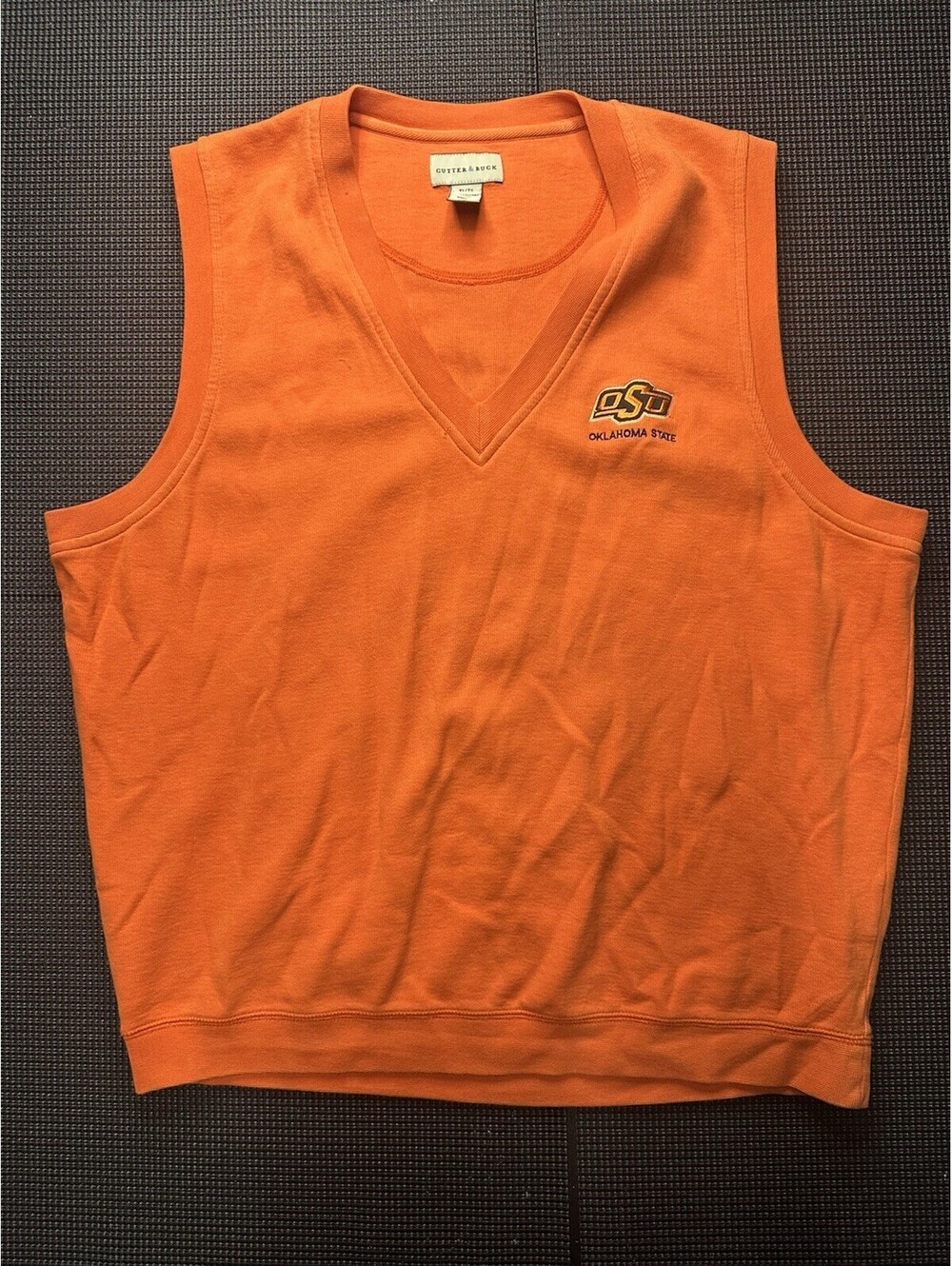 Cutter & Buck OSU Oklahoma State Sweater Vest Mens XL Orange Golf NCAA